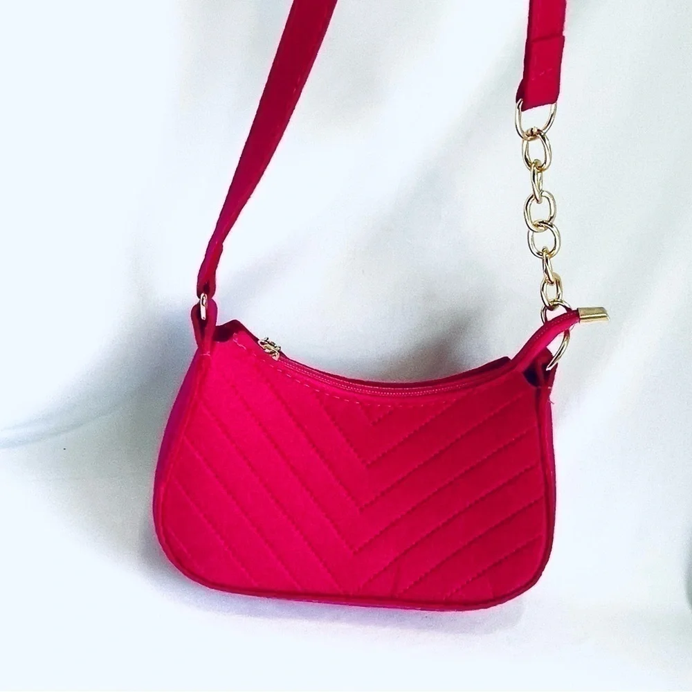 Barbie Style Hot Neon Pink Shoulder Bag Purse Women or Girls - New NWOT
